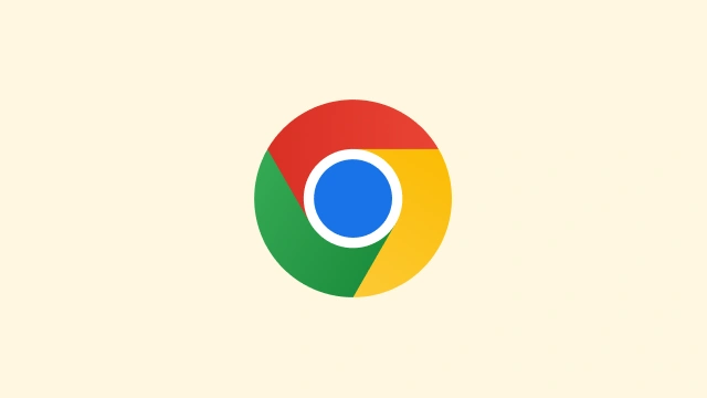 Sarı arka plan üzerinde yuvarlak Chrome logosu gösteriliyor.